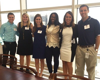 Hannah Skurzewski (second from left) with other interns at Georgia-Pacific headquarters in Atlanta